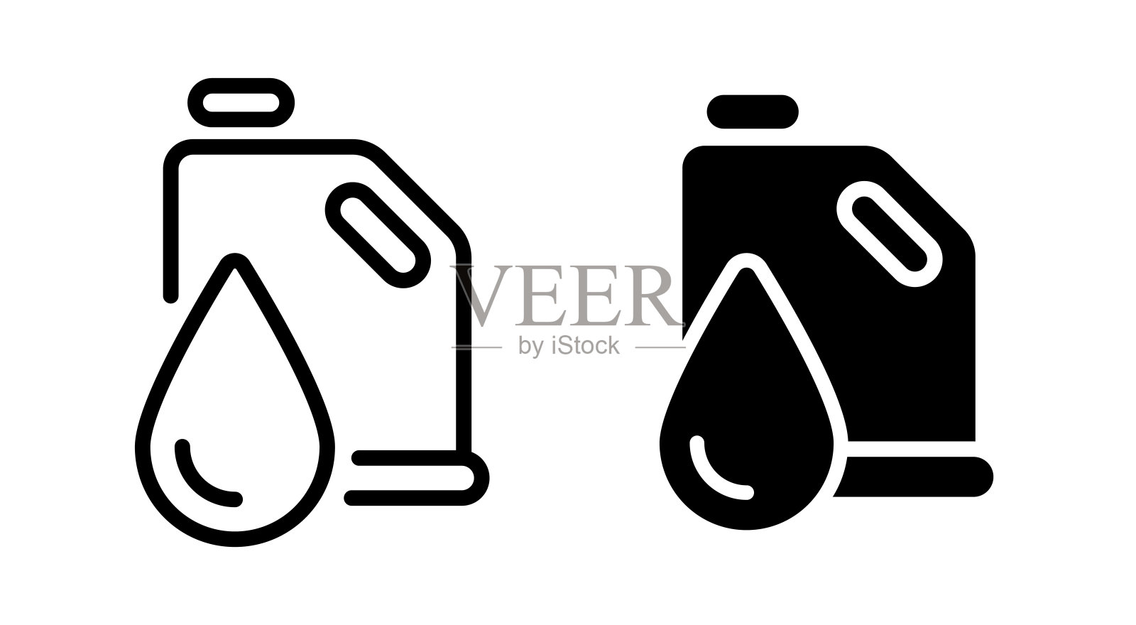 燃料箱图标。汽车燃料矢量图标集。燃料图标设置。加油站图标。图标素材