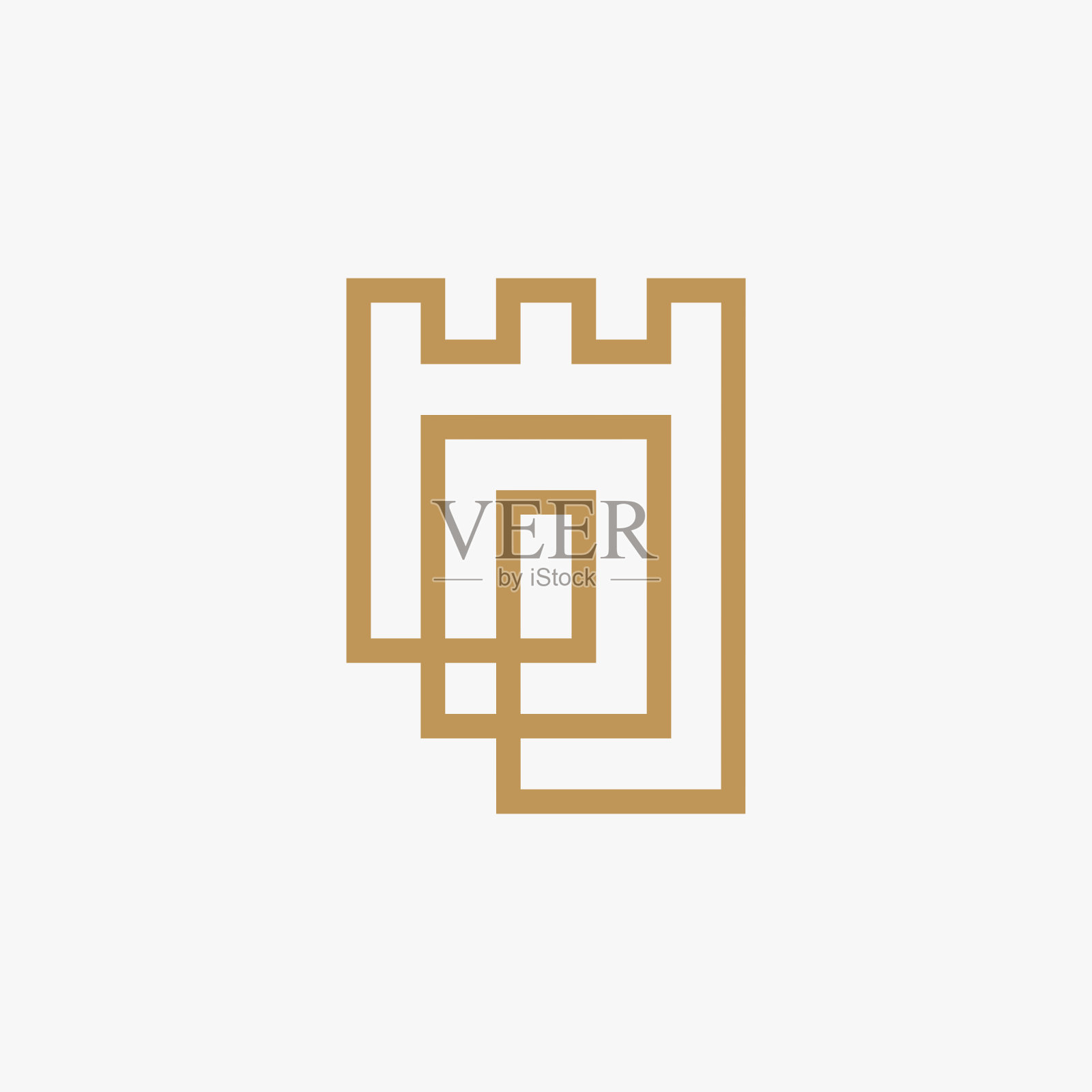 城堡要塞轮廓矢量图标说明插画图片素材