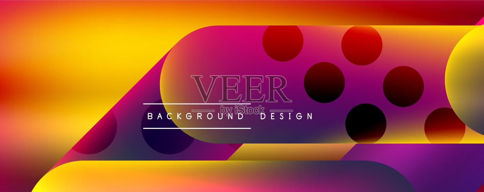 带有流体梯度的圆形形状和线条插画图片素材