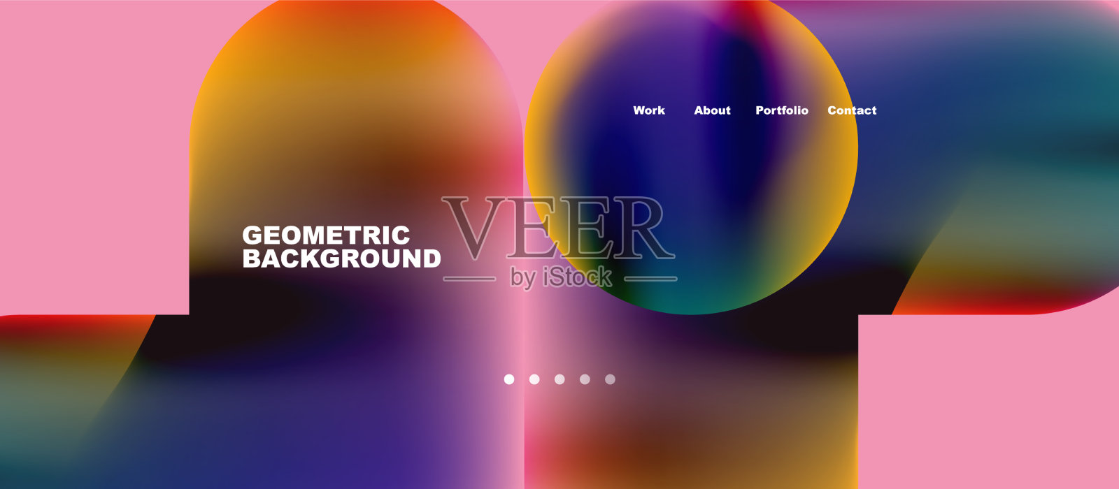 抽象的圆圈和圆形的着陆页插画图片素材