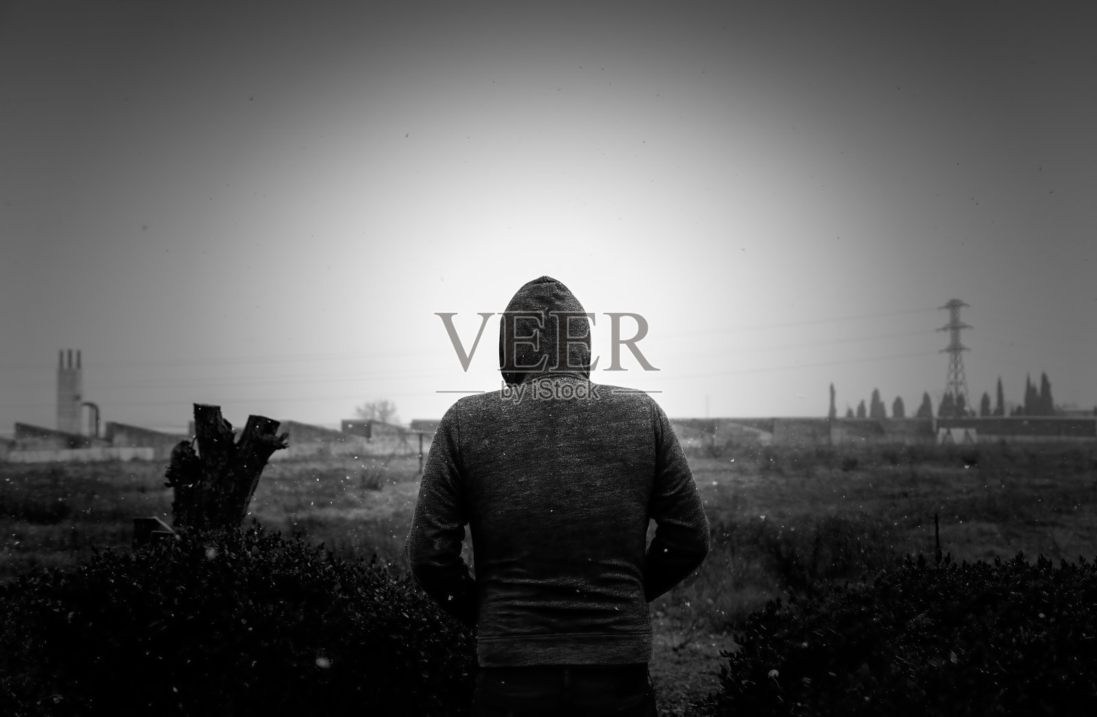 孤独的人雪照片摄影图片