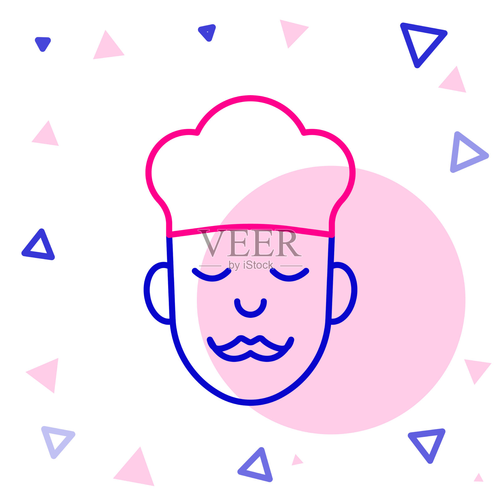 线厨师图标孤立在白色背景厨师插画图片素材