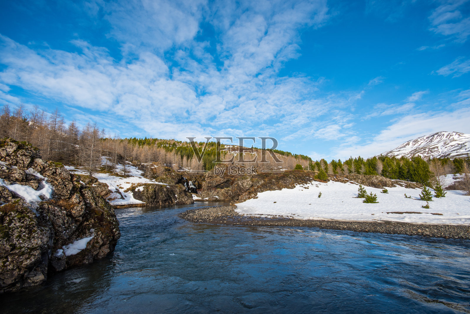 冰岛Haukafell森林地区的冬日照片摄影图片