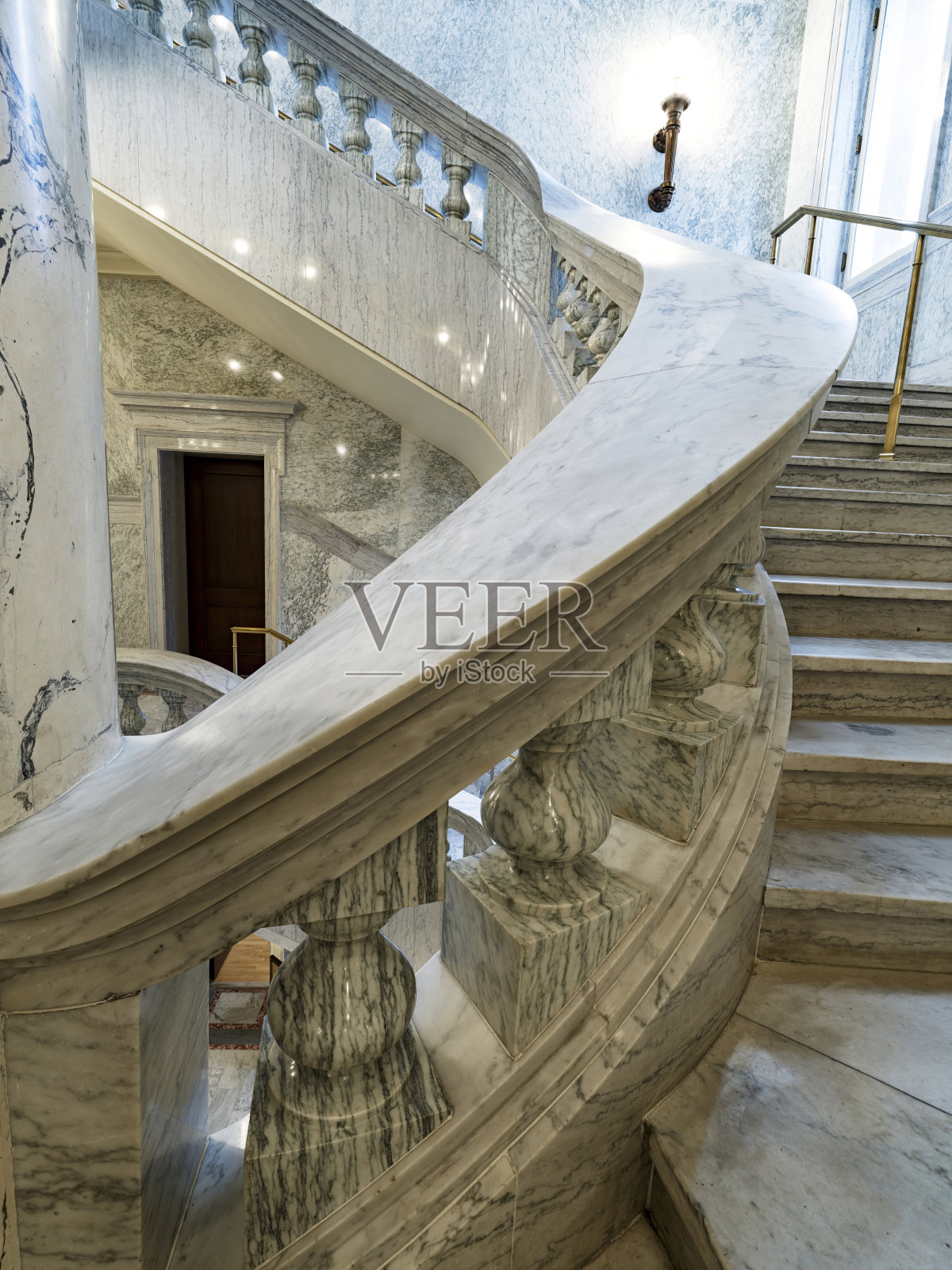 公共建筑里华丽的大理石扶手照片摄影图片