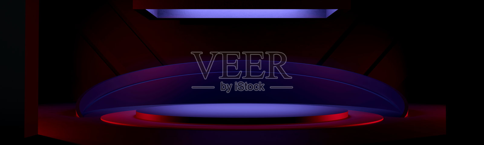 空旷抽象的工业混凝土内部。混凝土地板和黑暗的房间。三维演示照片摄影图片