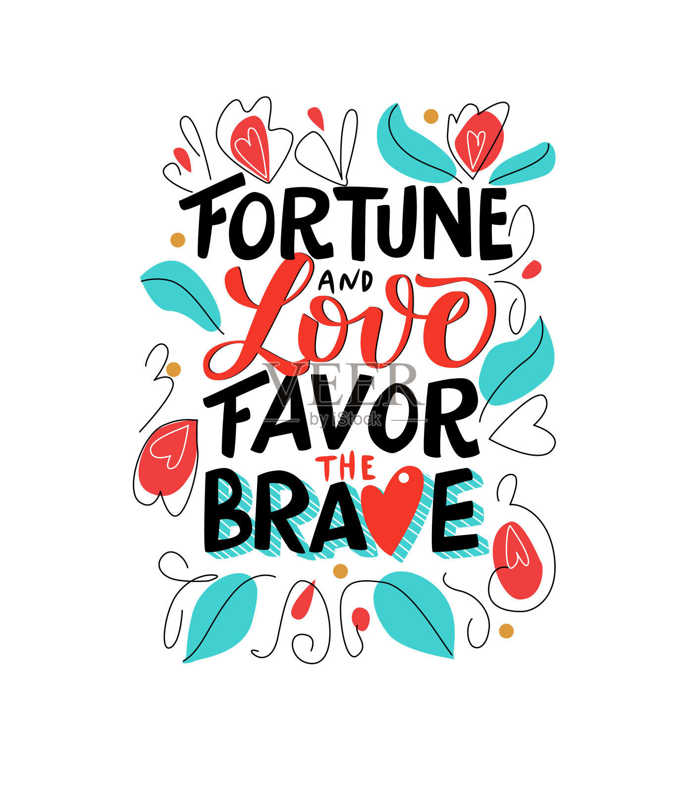 勇气带来好运和爱情的矢量插画插画图片素材