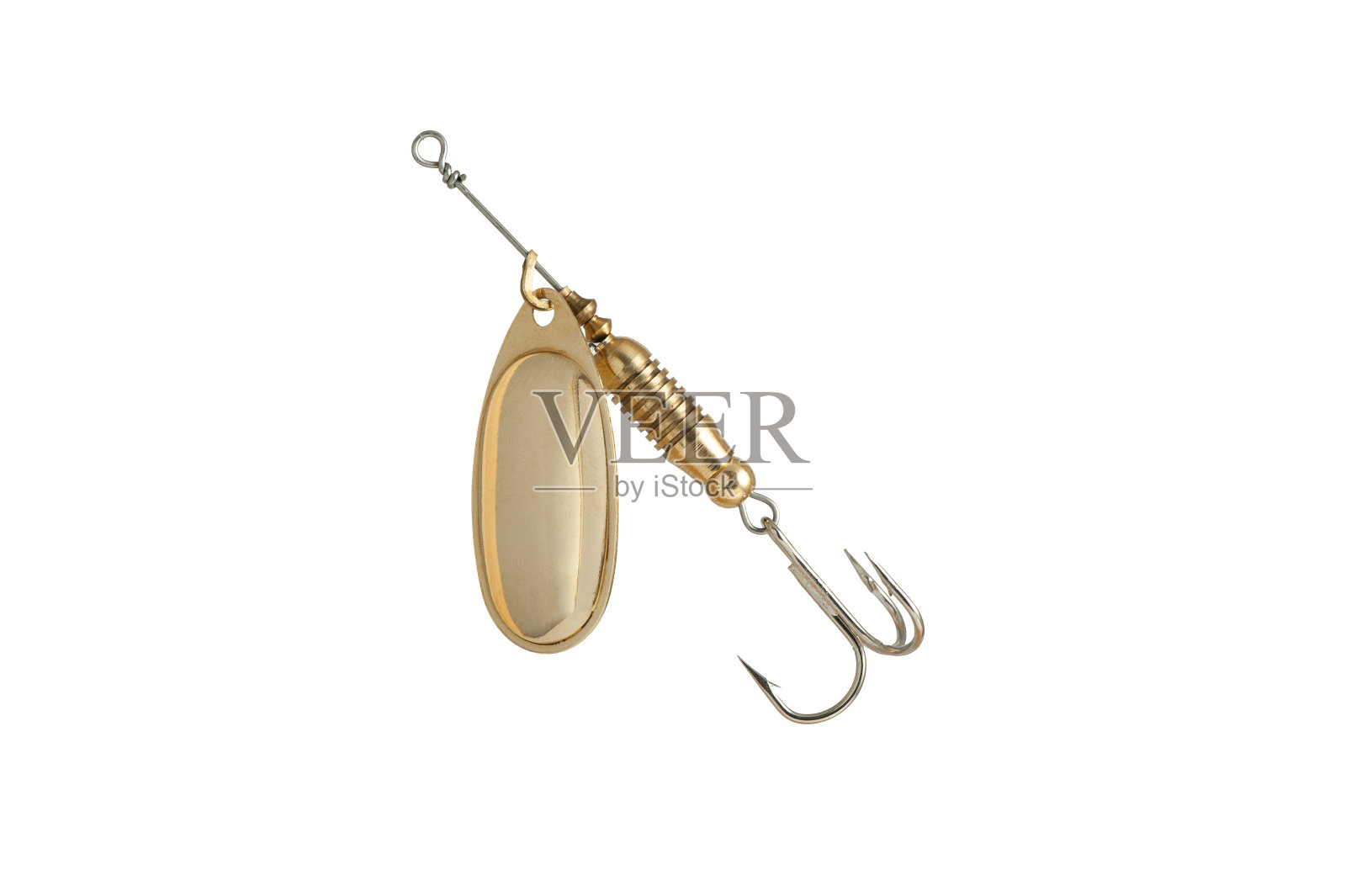 钓鱼陀螺(勺子诱饵)孤立在白色背景。照片摄影图片