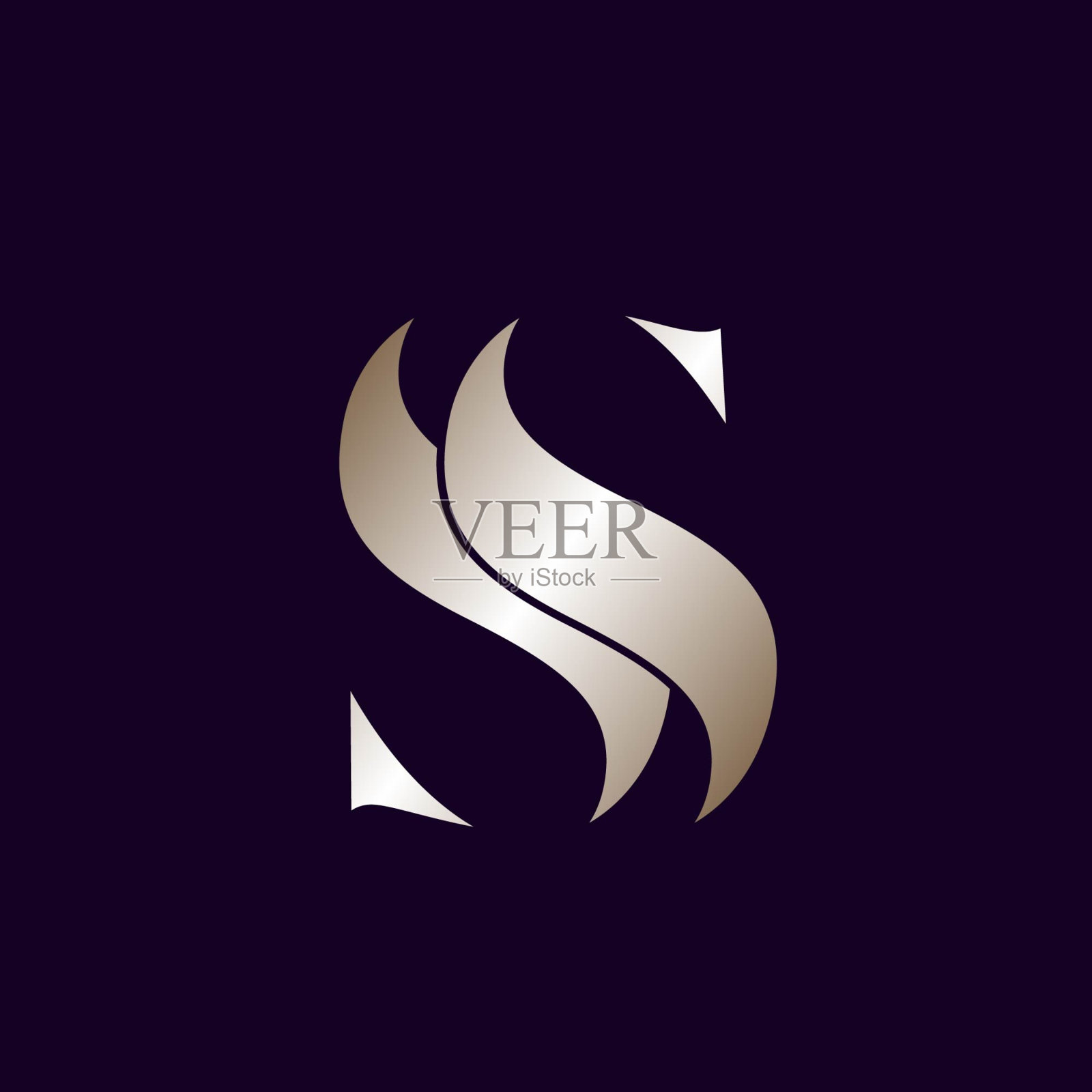 党卫军字母标志。大写装饰衬线字母的签名图标。奢华风格的字母首字母。插画图片素材