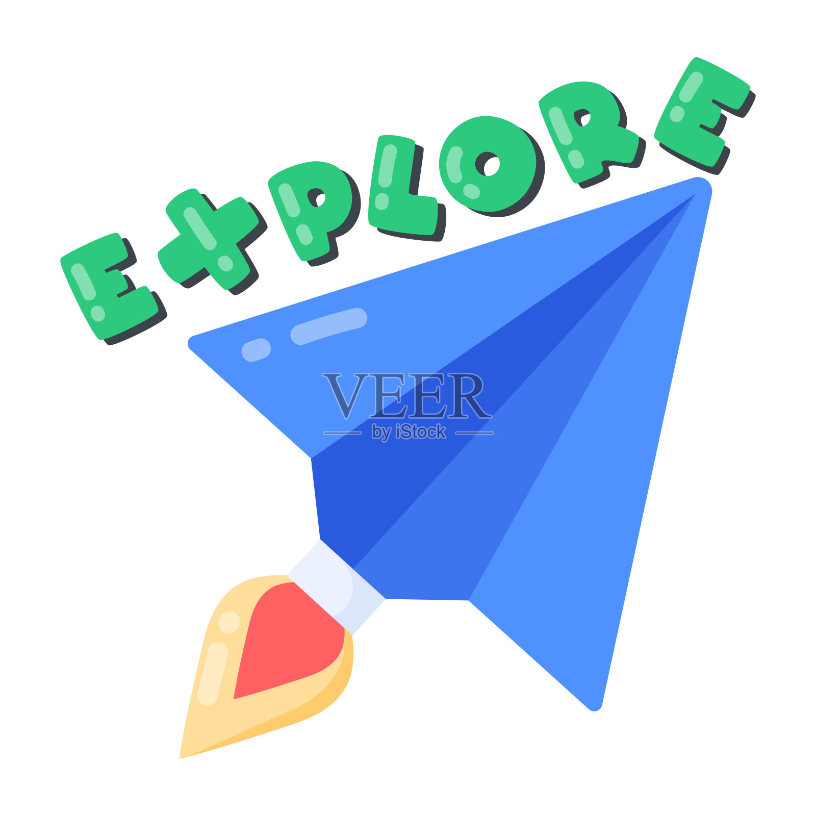 纸火箭插画图片素材