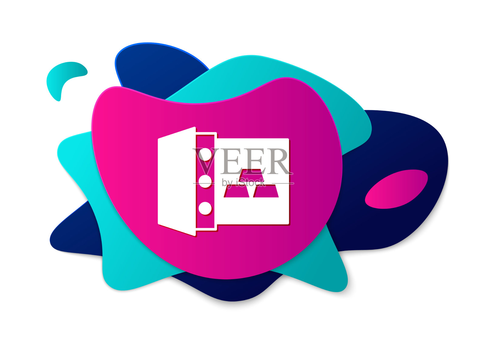 颜色安全与金条图标隔离在白色图标素材