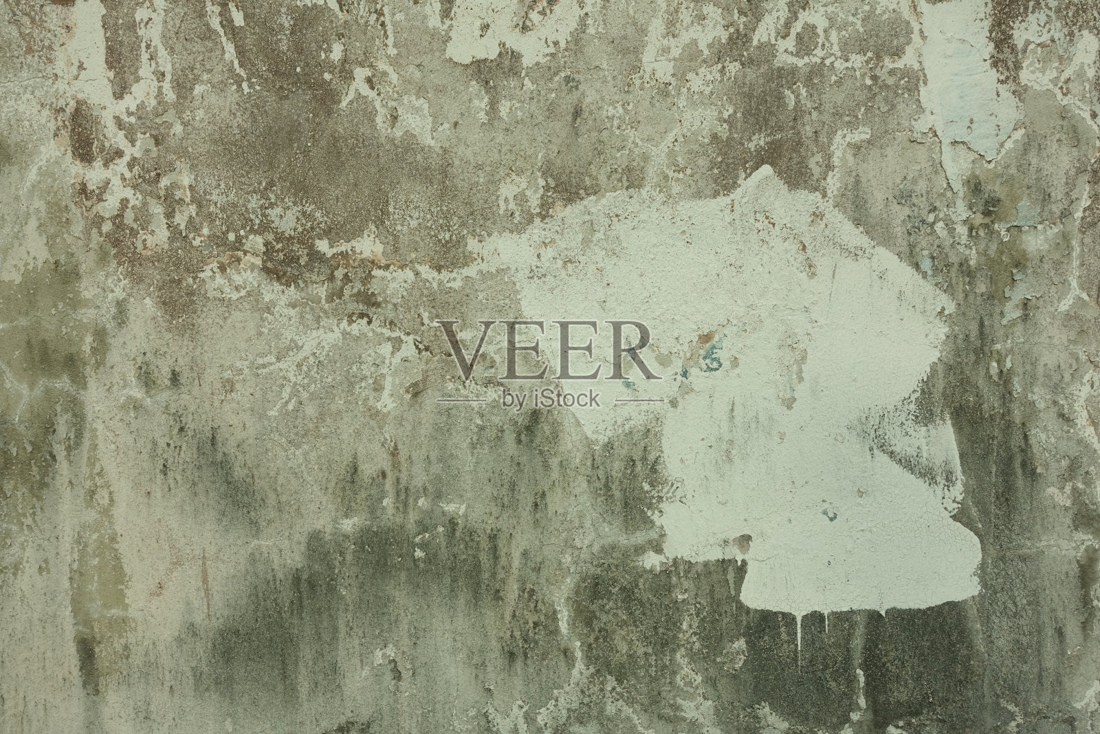 旧混凝土白色-黑色-奶油棕色墙壁纹理的背景与裂缝纹理，抽象的背景照片摄影图片