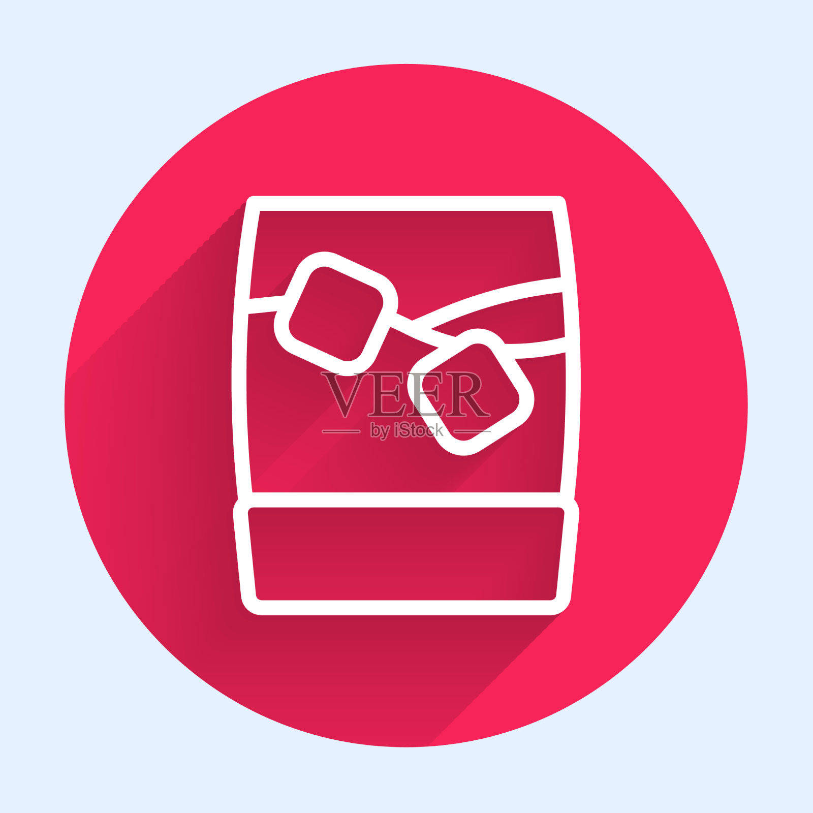 白线威士忌加冰块图标插画图片素材