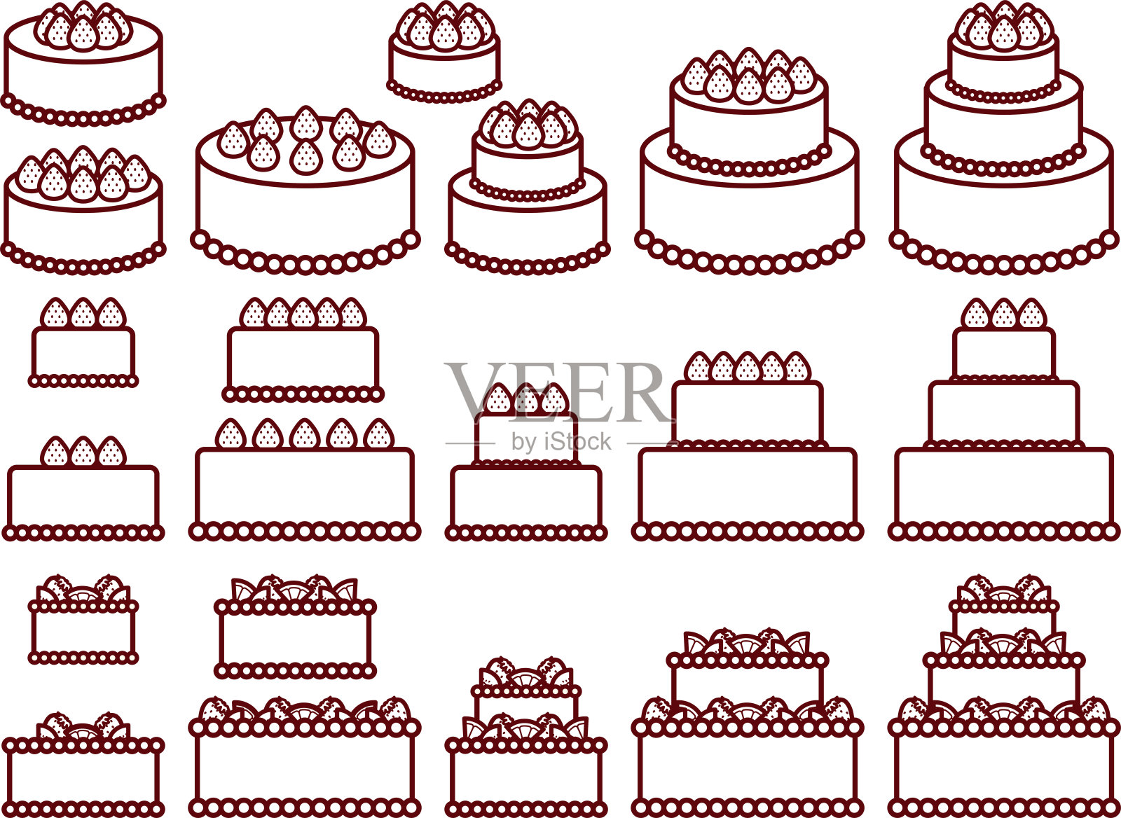 3层蛋糕L2插画图片素材