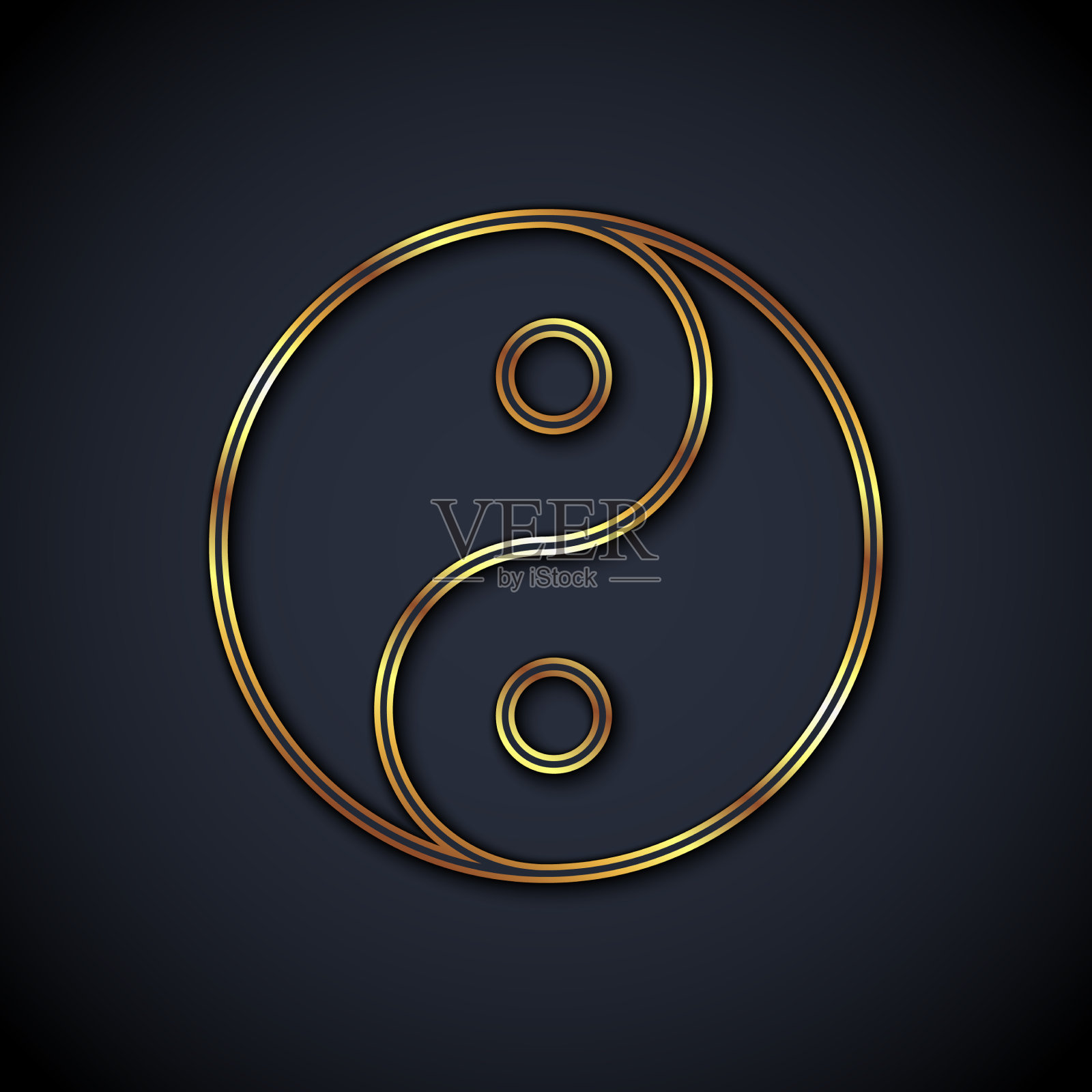 金线阴阳，象征和谐与平衡插画图片素材