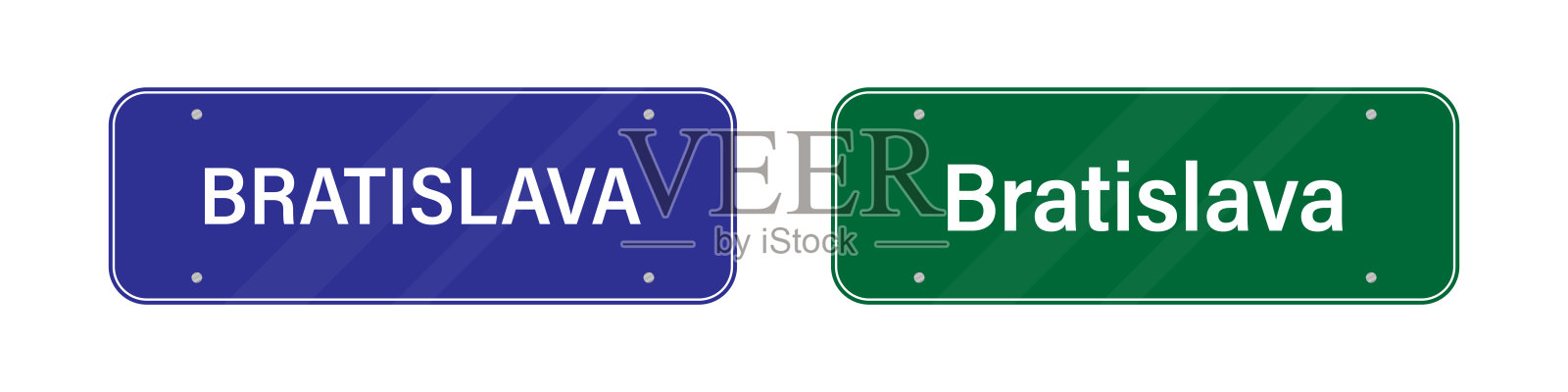 布拉迪斯拉发路标。欢迎来到斯洛伐克的布拉迪斯拉发。布拉迪斯拉发市进入标志。广告牌。矢量图插画图片素材