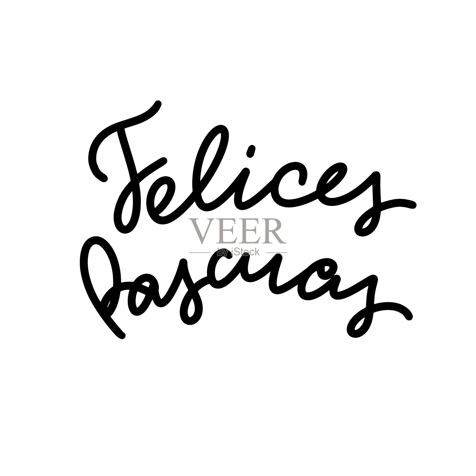 Felices Pascuas书法。西班牙语复活节快乐设计元素图片