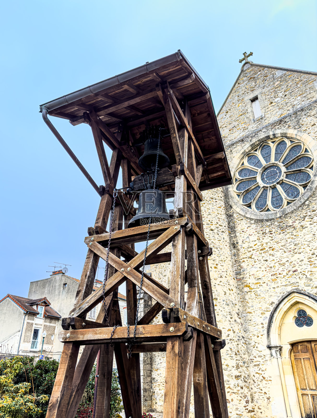 法国费里耶尔老村庄的街景。照片摄影图片