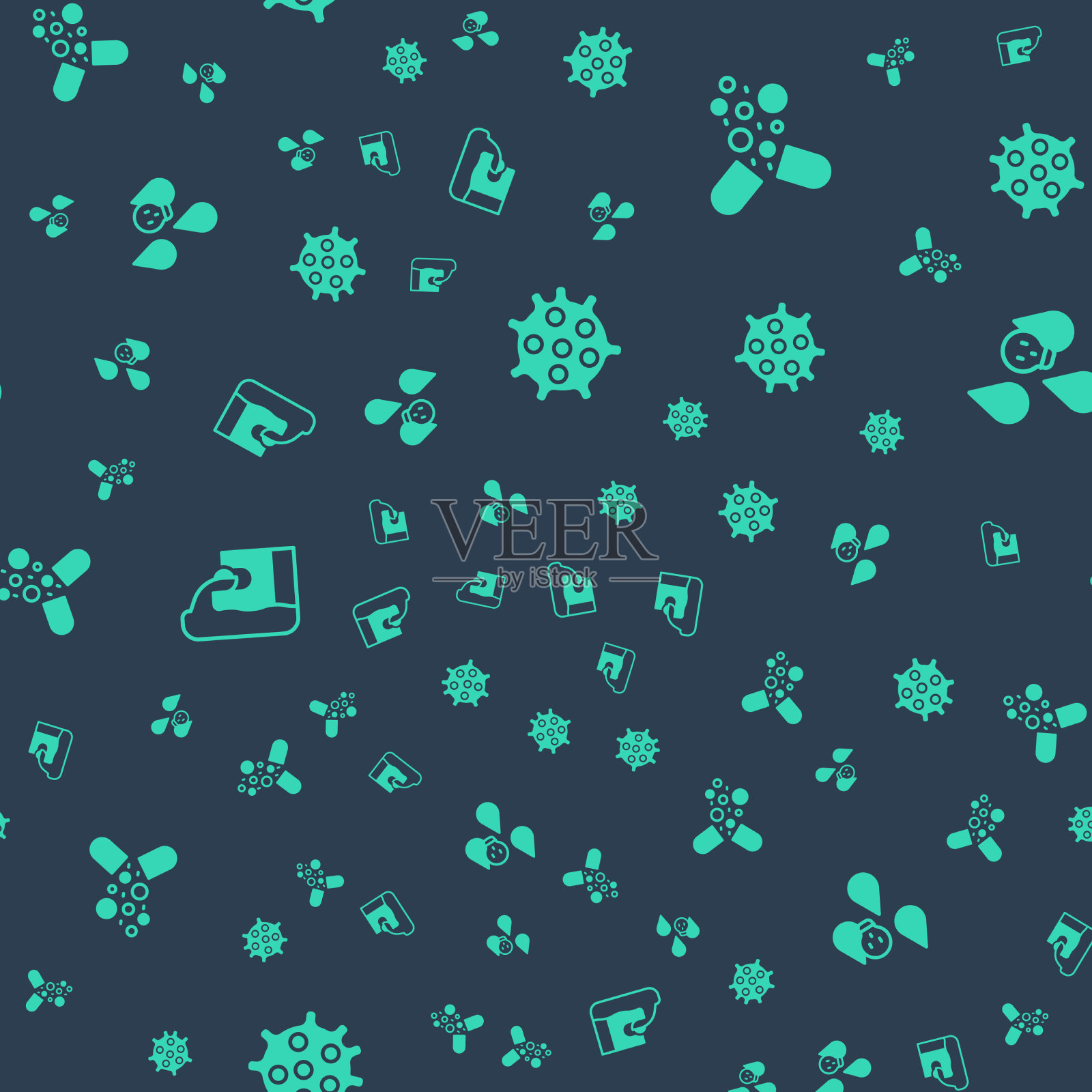 设置细菌毒丸废水和酸图标素材