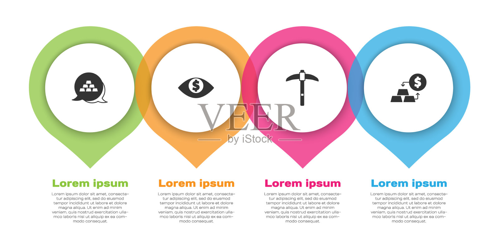 用美元鹤嘴锄镶金条图标素材