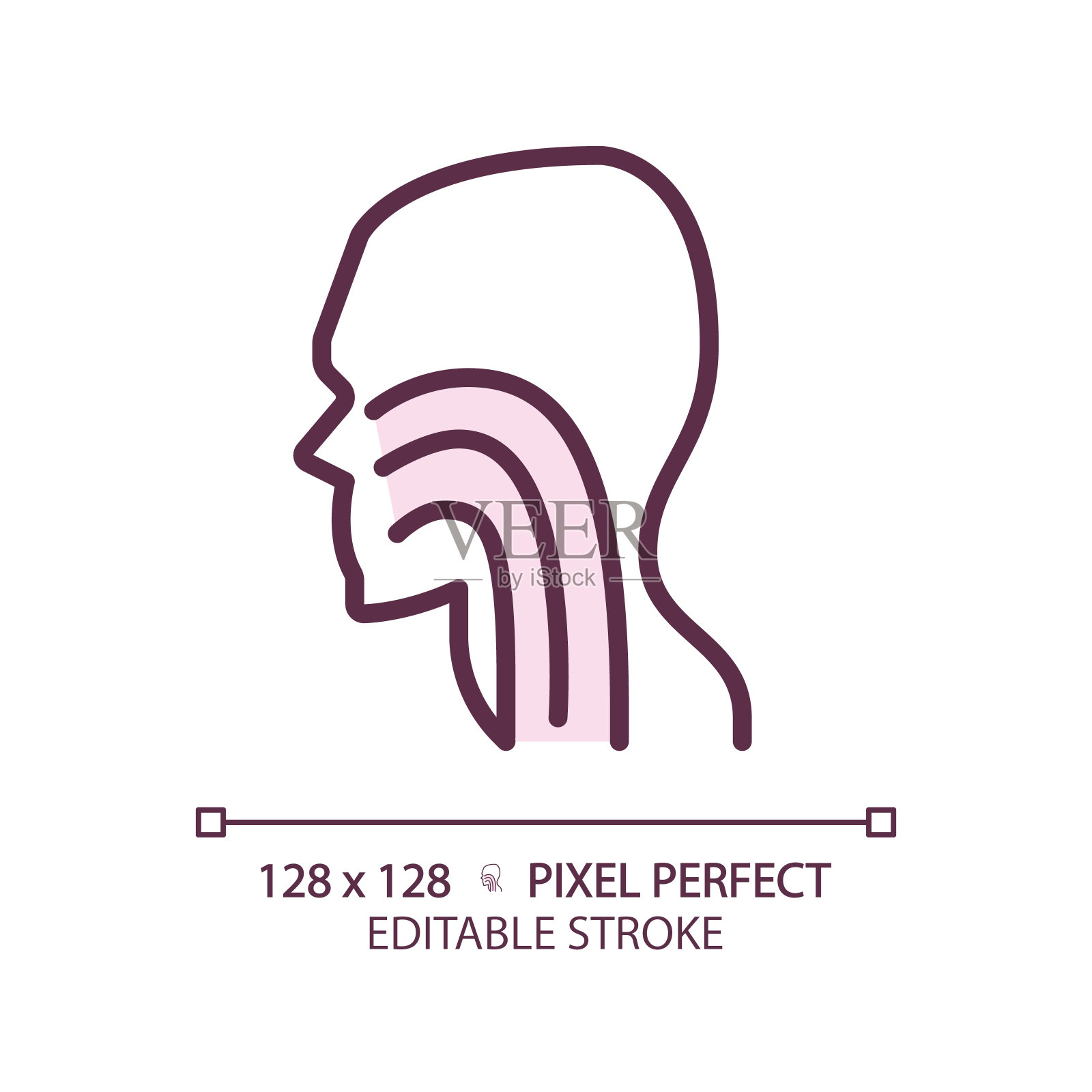 气管像素完美的RGB彩色线性图标插画图片素材