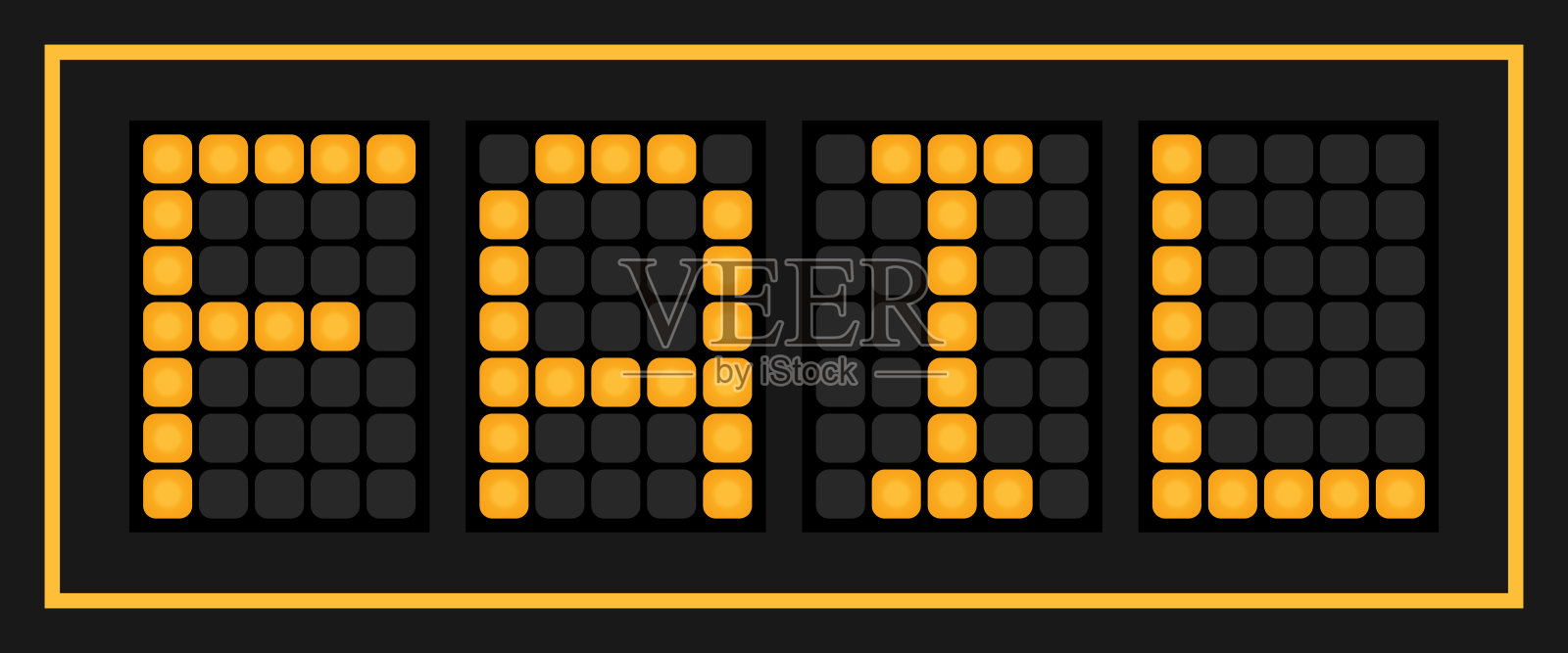 在黑色背景上，橙色导致了文字失败插画图片素材