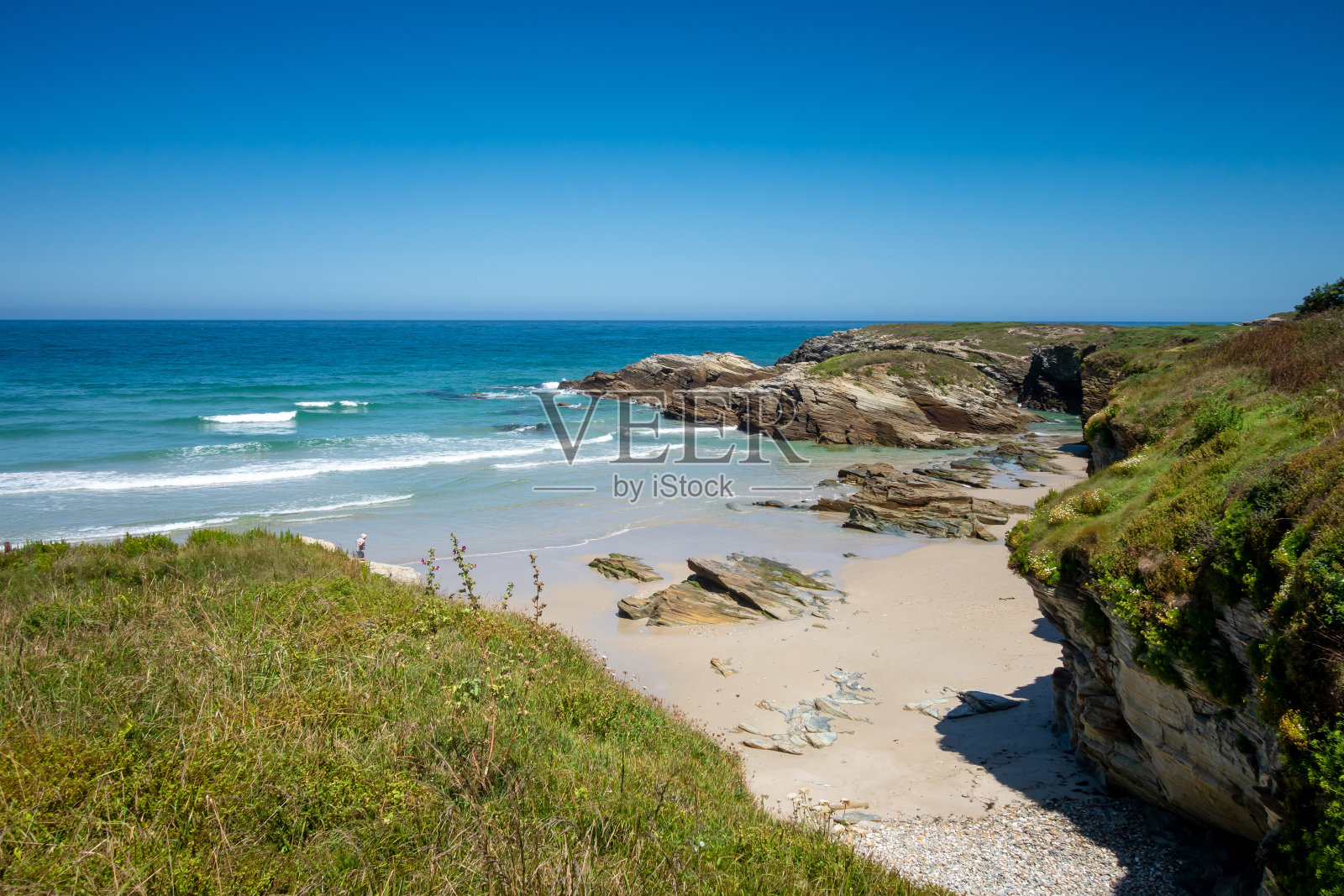 西班牙加利西亚的大教堂海滩照片摄影图片
