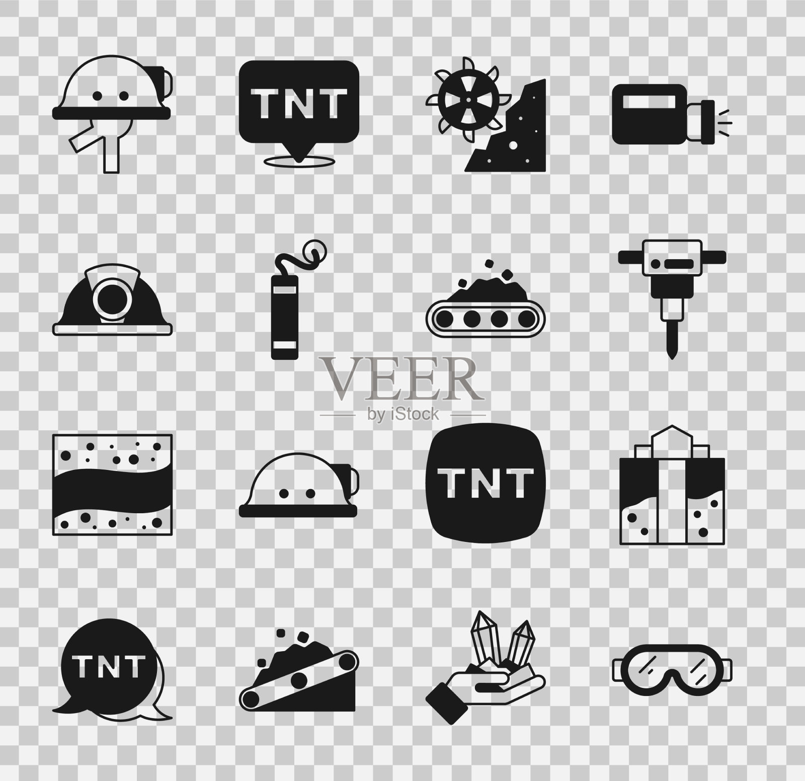 矿井入口设置安全护目镜眼镜图标素材