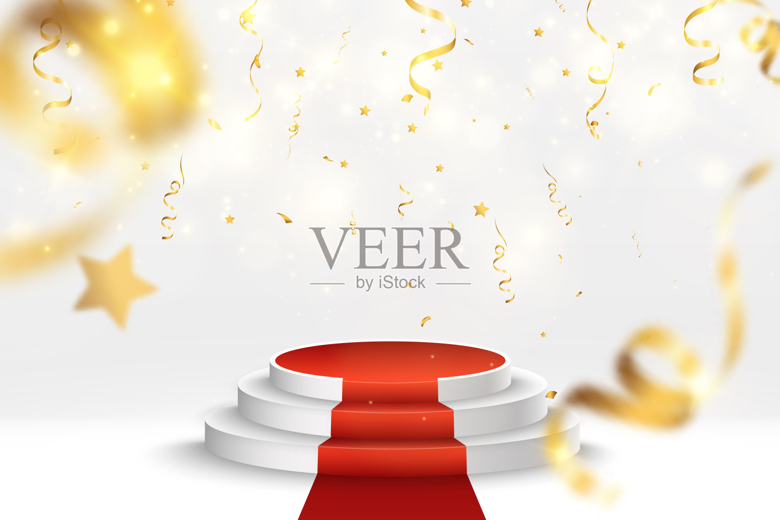 得奖者的矢量插图。表彰获奖者的台座或平台插画图片素材