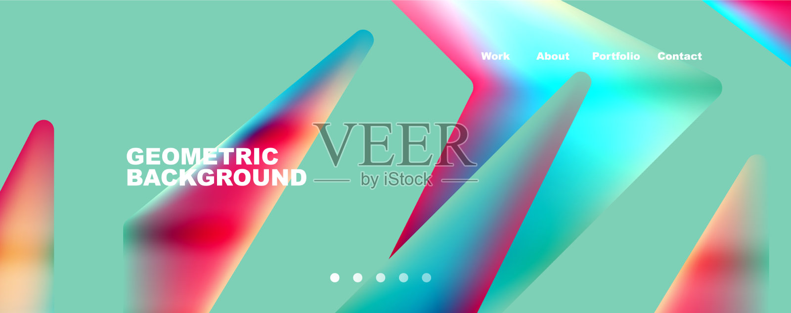 明亮多彩的三角形抽象插画图片素材