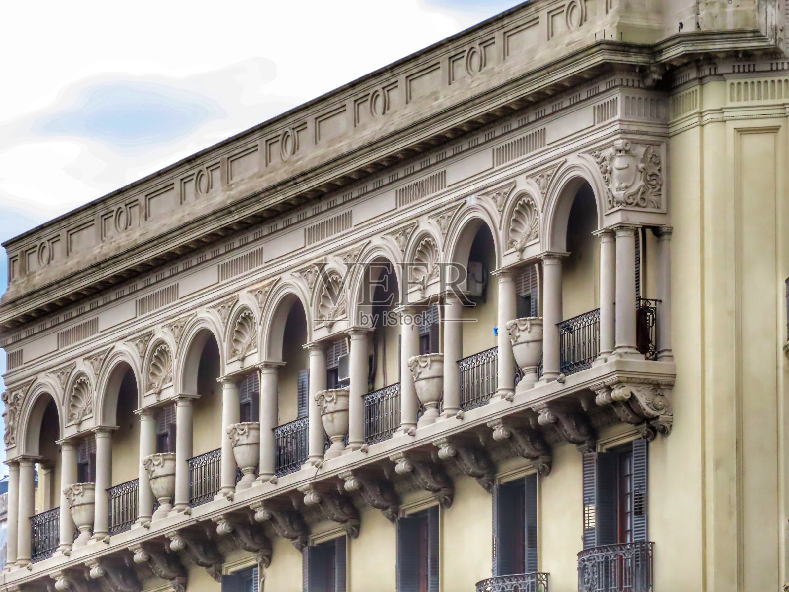 蒙得维的亚市中心的老建筑照片摄影图片