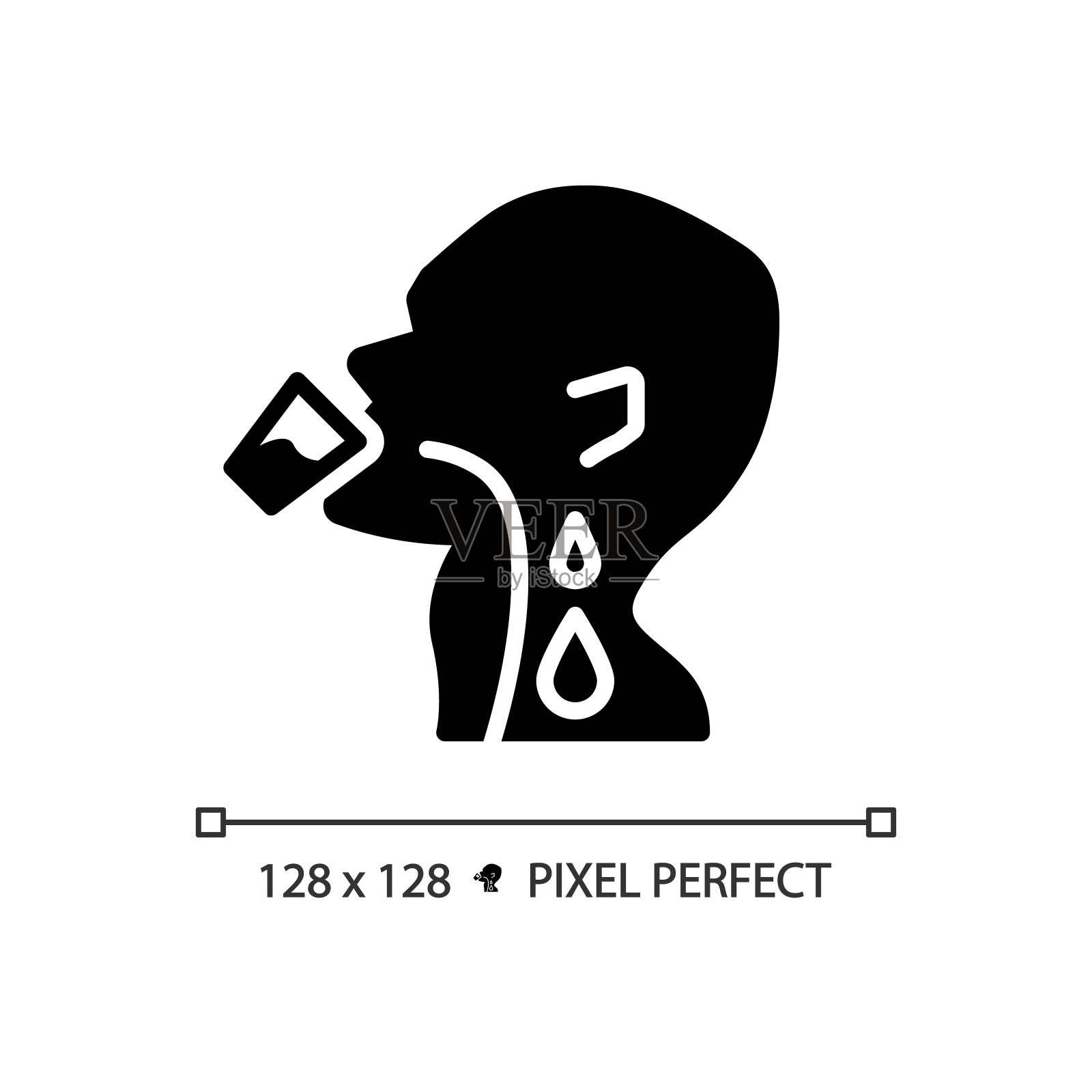 饮用水黑色字形图标插画图片素材