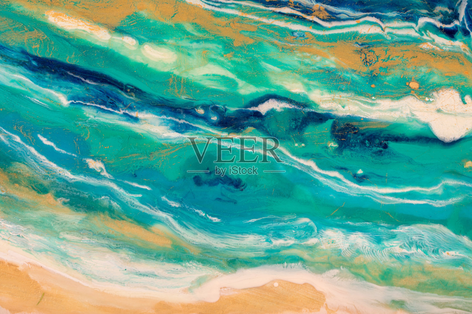 美丽的抽象画在新的温柔的蓝色基调。自然奢华抽象流体，液体艺术绘画。温柔，现代，未来主义，动态的艺术品。用丙烯酸墨水绘制。混合风格的插图。照片摄影图片