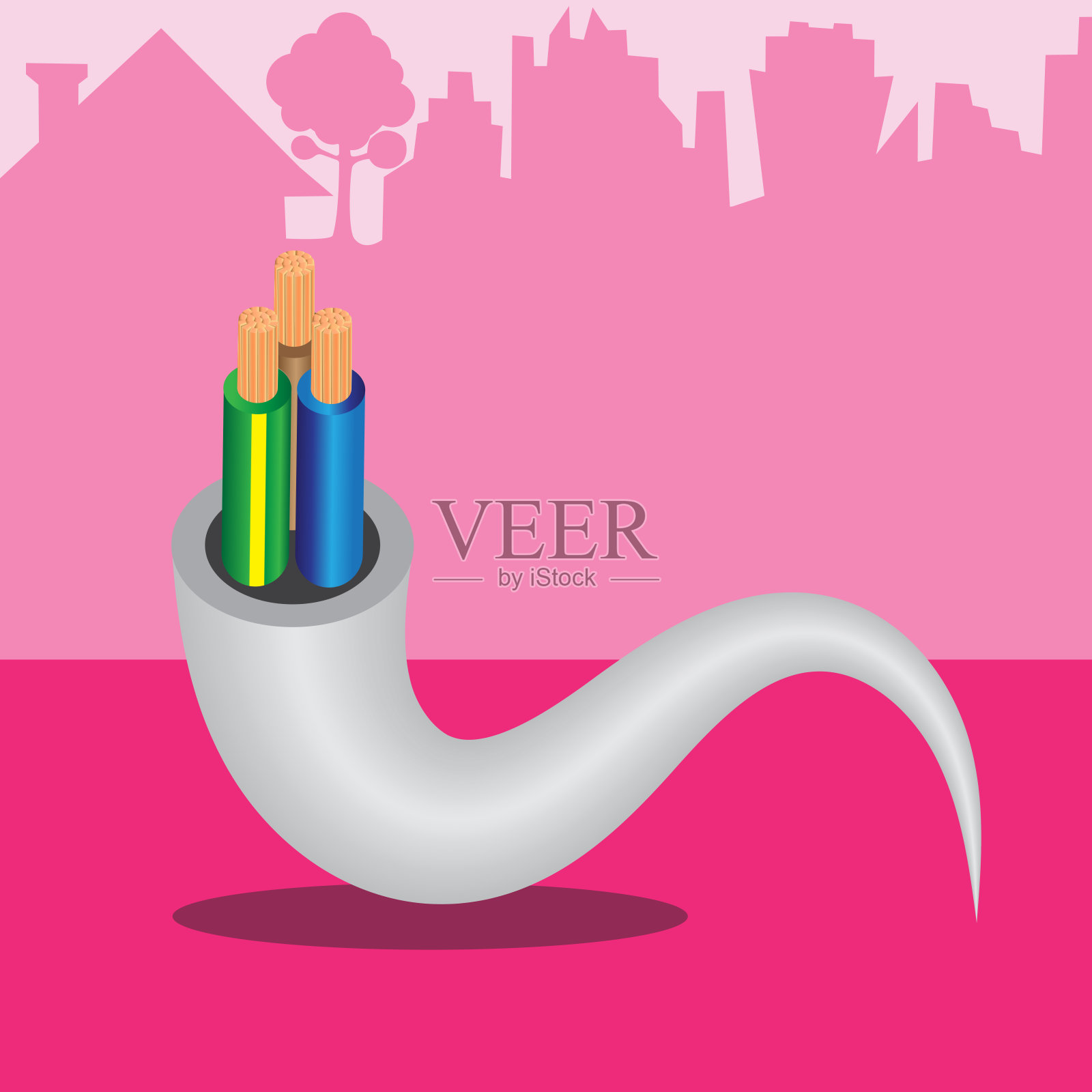 电工铜线。插画图片素材