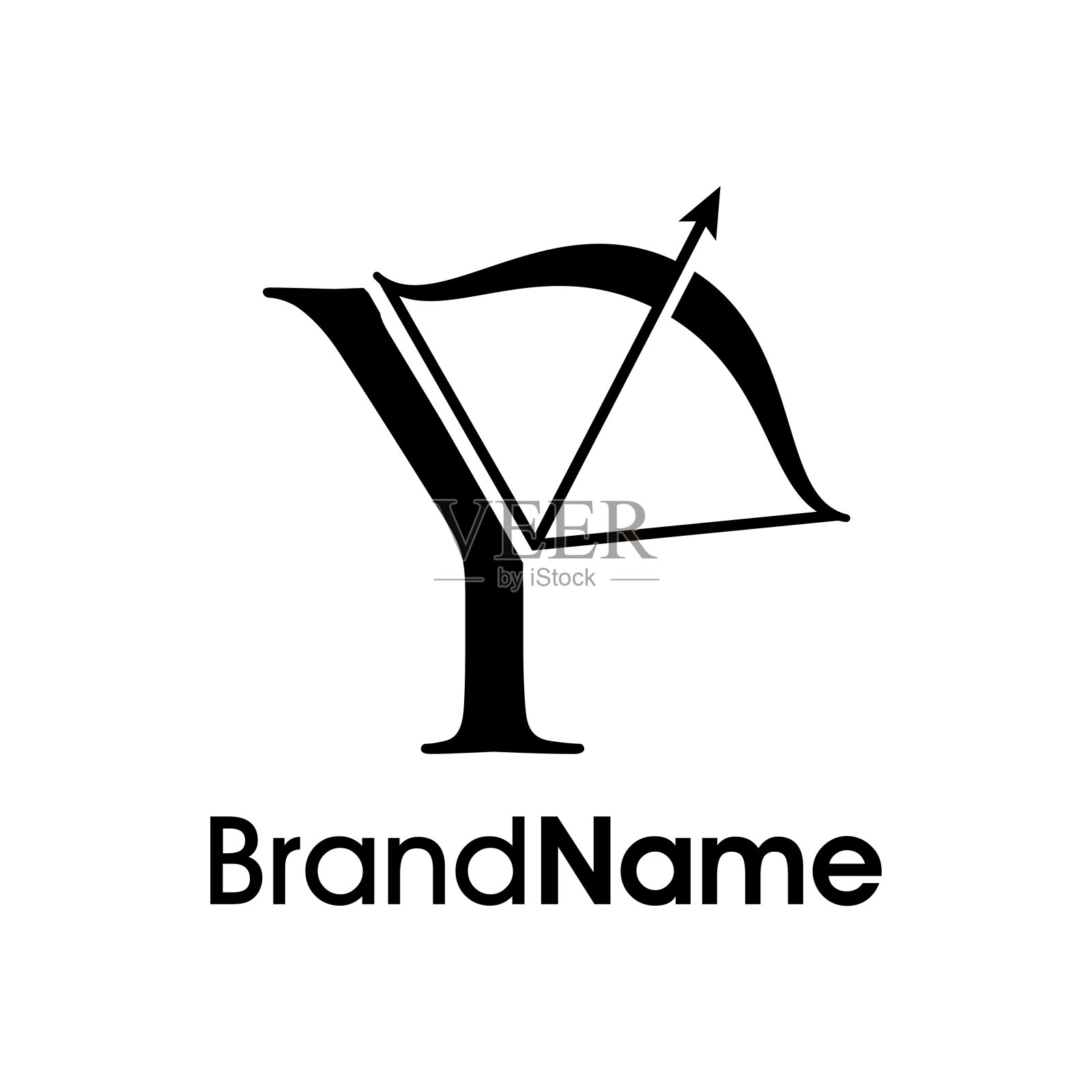 优雅的初始Y箭头标志插画图片素材