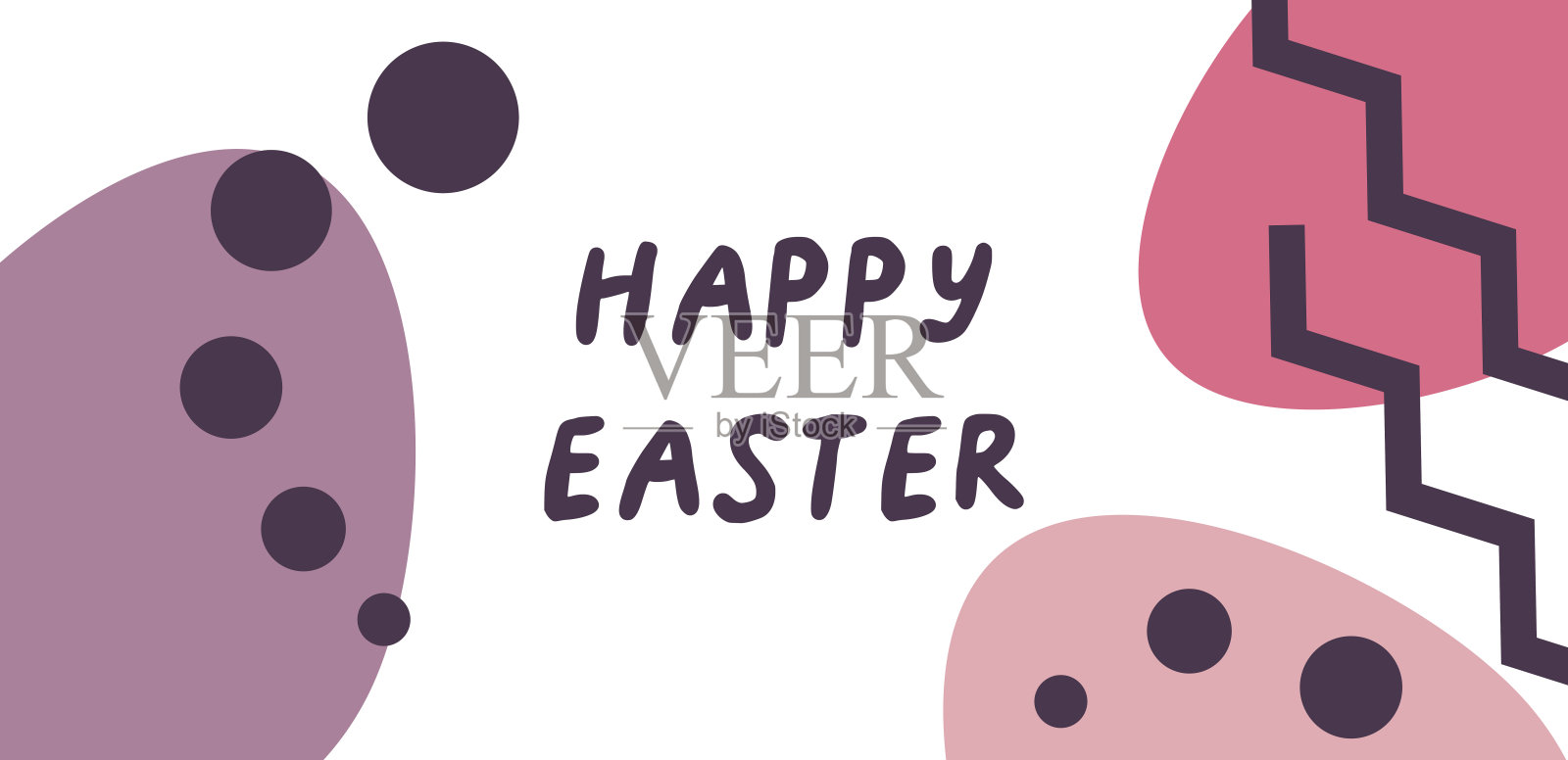 几何复活节彩蛋横幅插画图片素材