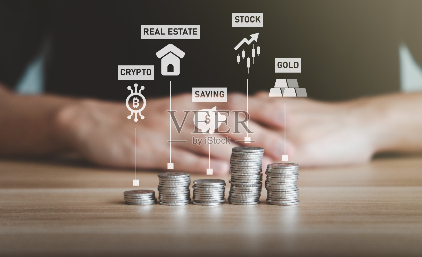 投资组合，业务，财务概念。照片摄影图片