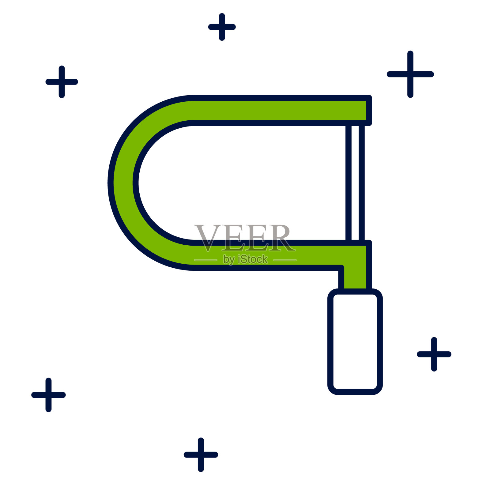 填充轮廓钢锯图标孤立在白色插画图片素材