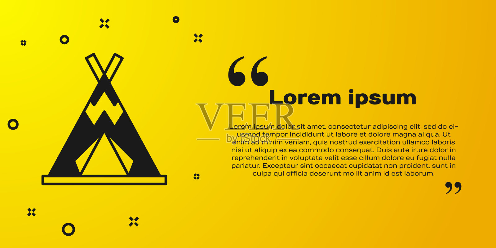 黑色传统的印度帐篷或棚屋图标插画图片素材