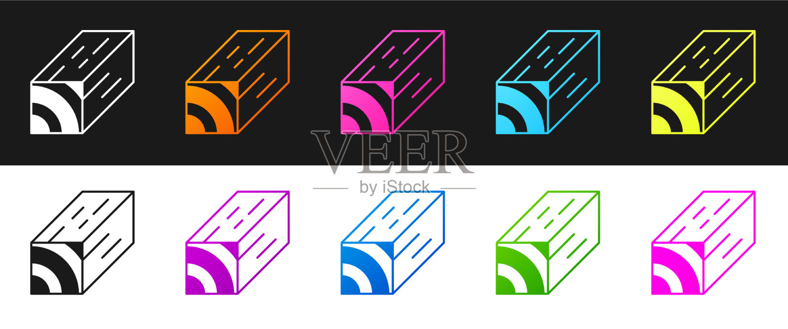 将木梁图标隔离在黑白上图标素材