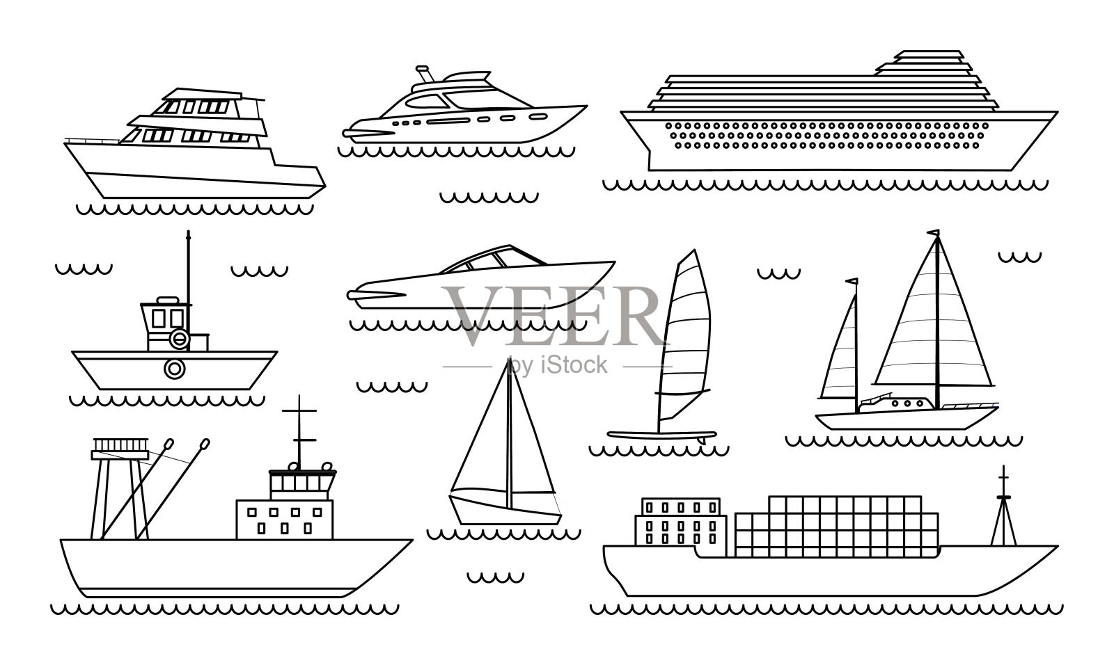 海上航线船舶插画图片素材