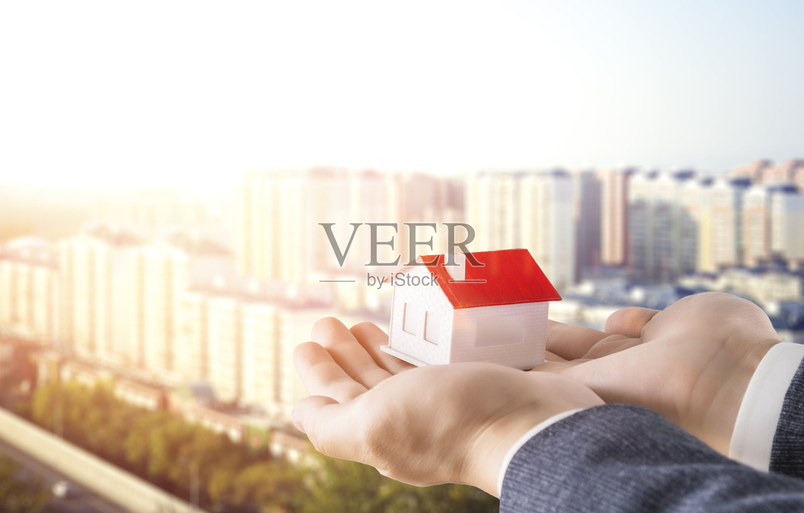 一个商人拥有的房子模型照片摄影图片