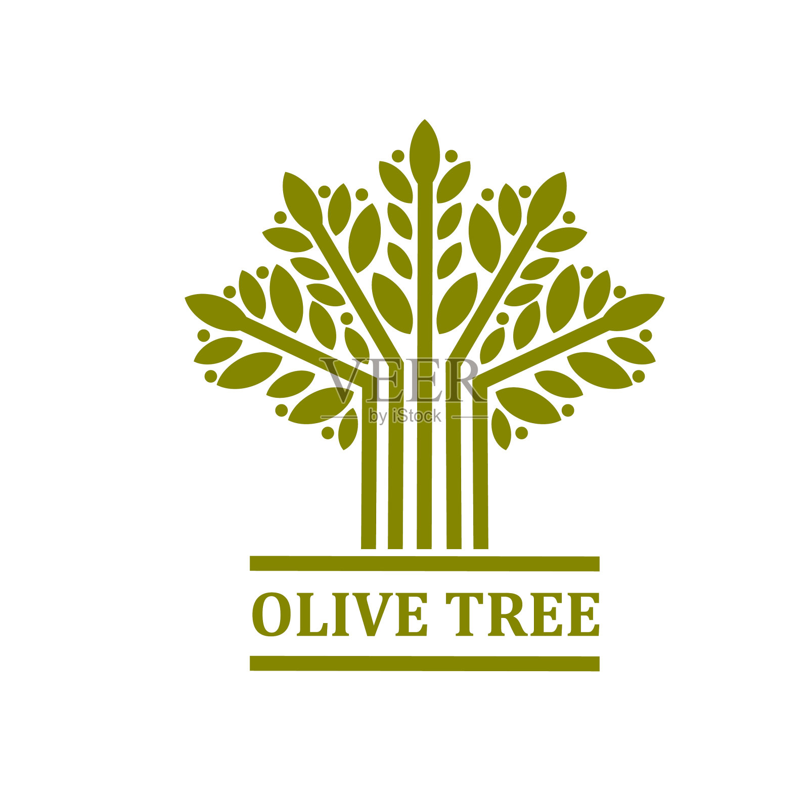橄榄树象征孤立的象征插画图片素材