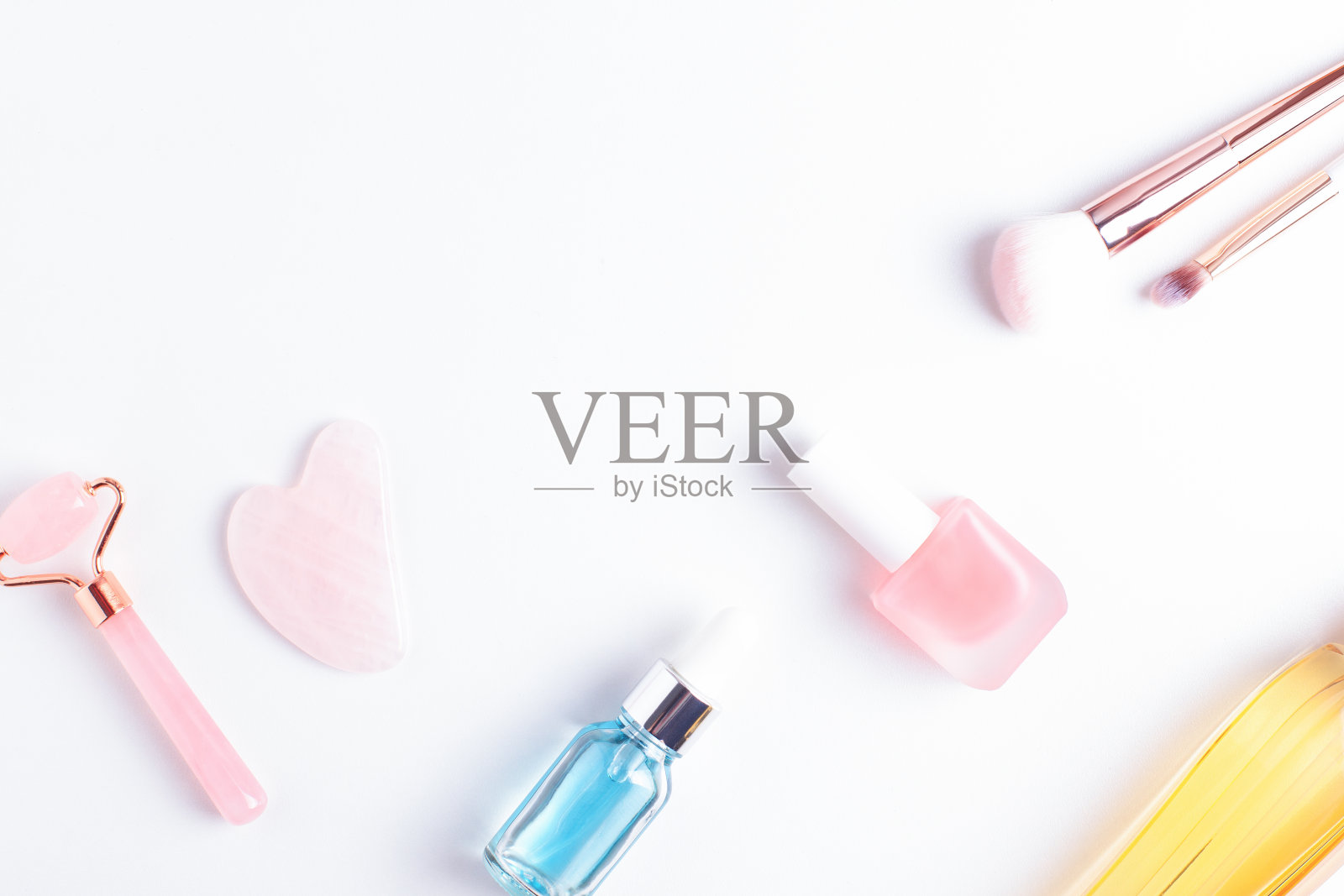 美容和自我护理平铺与复制空间。照片摄影图片