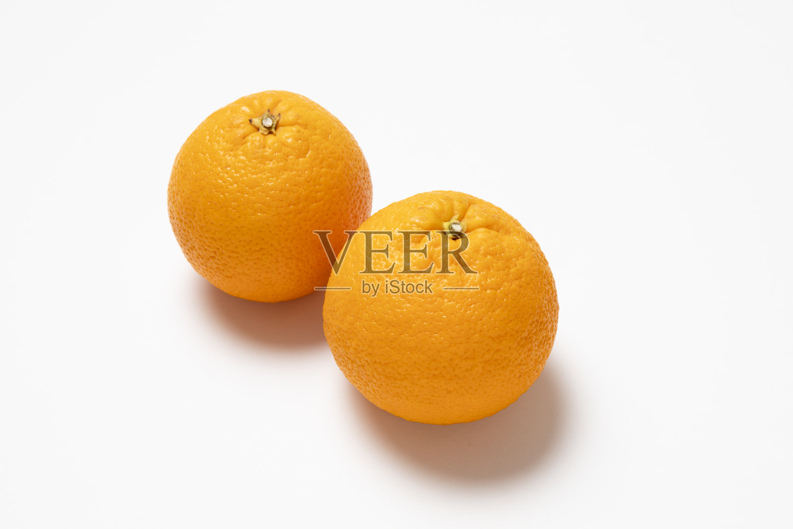 白色背景上有两个橘子照片摄影图片