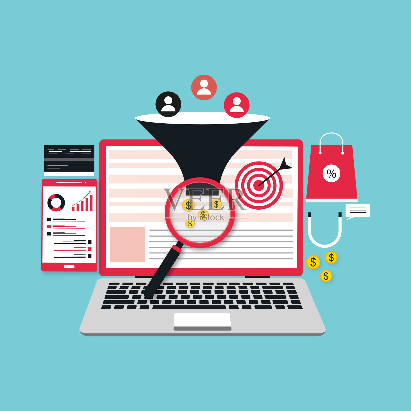 入站营销概念插画图片素材