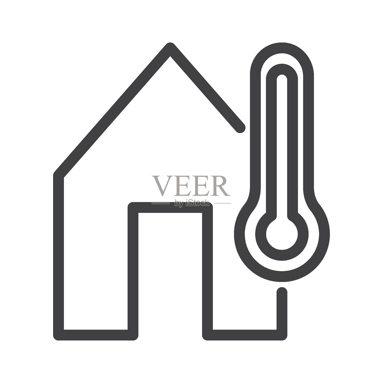 室内温度线图标插画图片素材