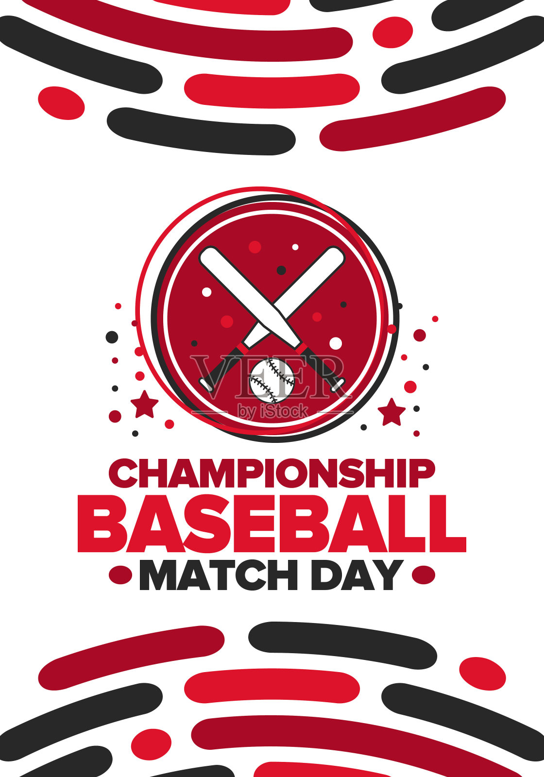 棒球比赛日。常规赛将在三月举行。棒球联赛、团体赛和锦标赛。棒球棒和球。美国的体育派对。专业比赛。运动矢量海报插画图片素材