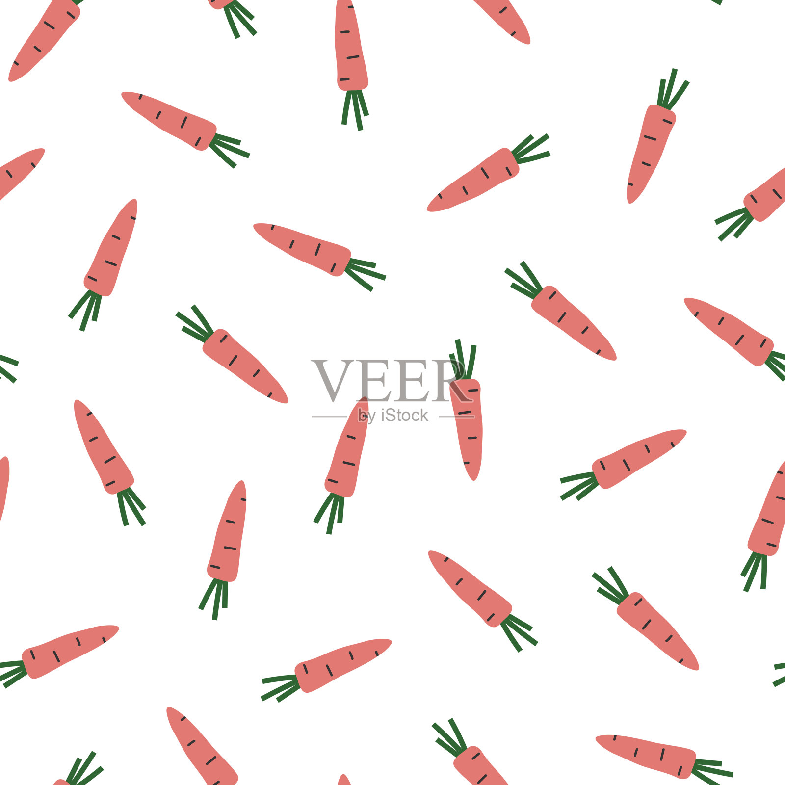胡萝卜与茎无缝模式插画图片素材