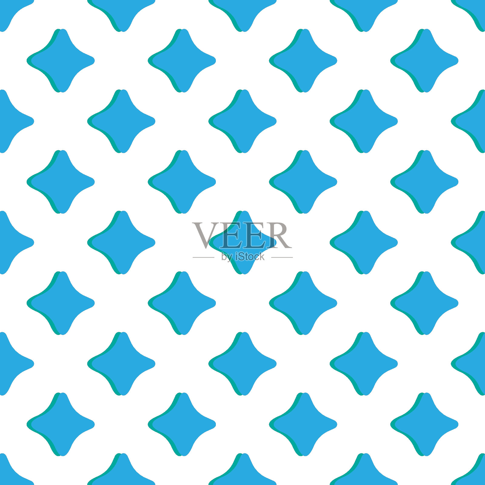 矢量无缝几何图案的蓝色菱形与。完美的面料，纺织品，明信片，壁纸插画图片素材