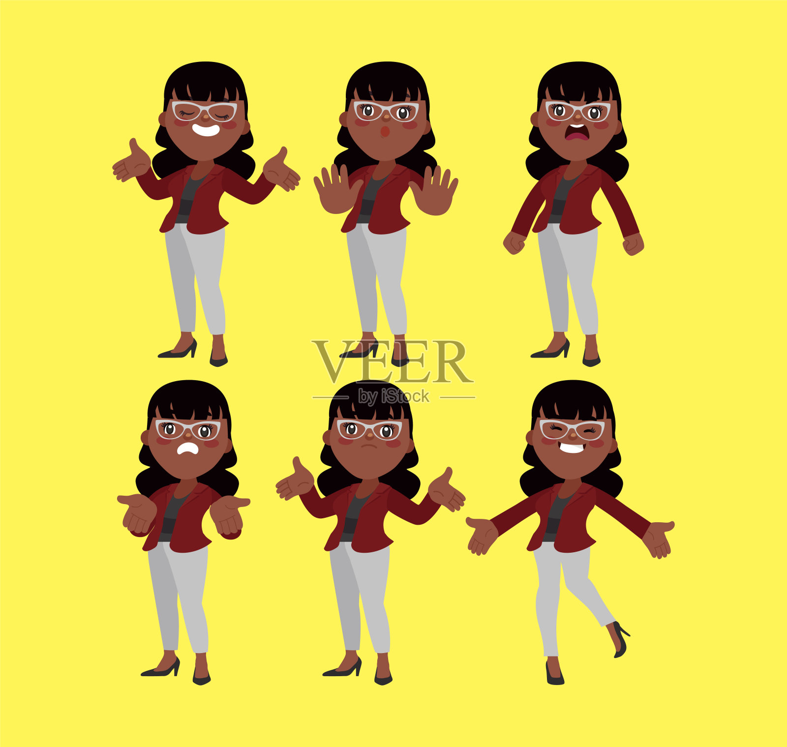 不同姿势的上班族设计元素图片